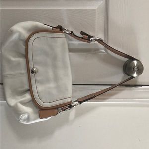 White leather coach shoulder bag/purse